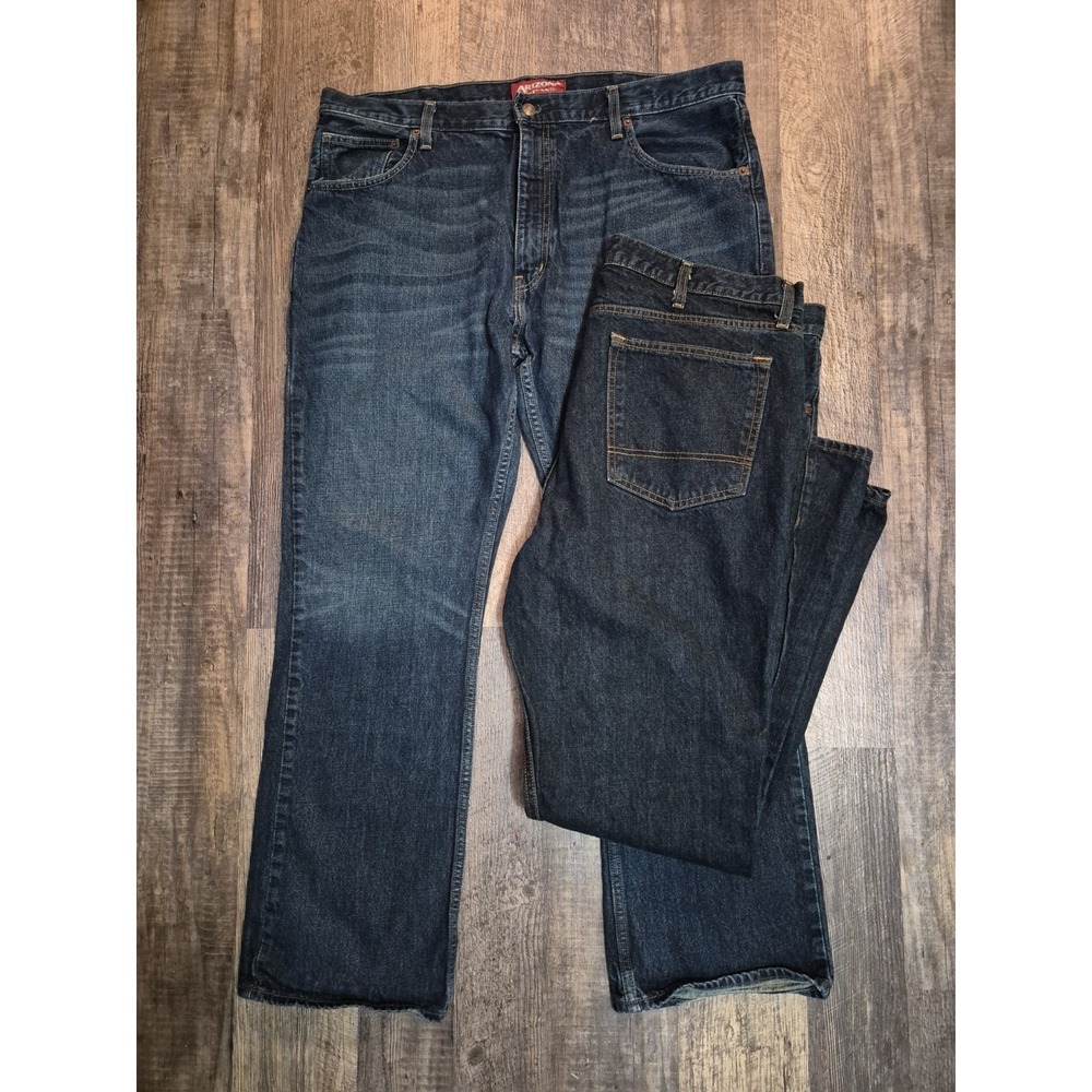Arizona Dark Wash Blue Jeans Original Bootcut Size 40x32 Lot of 2